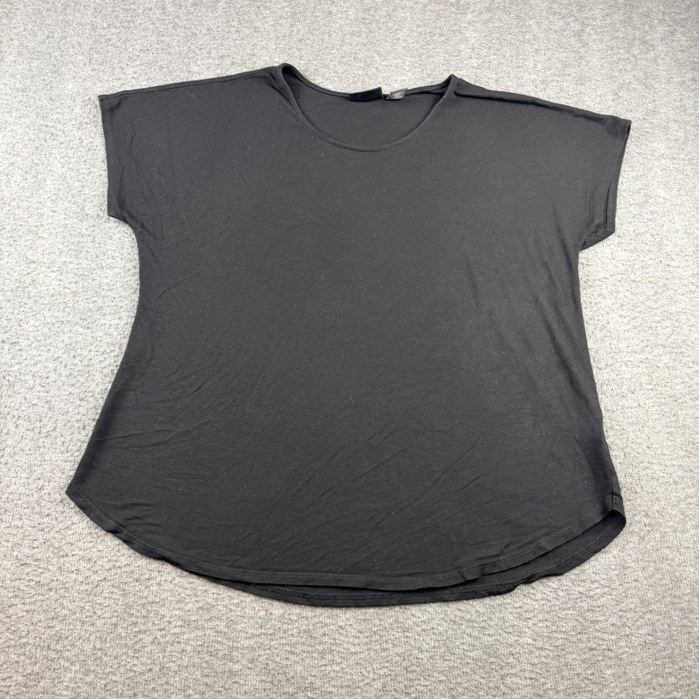 Adrienne Vittadini Women's XL Black Modal Blend Short‎ Sleeve Tee Top